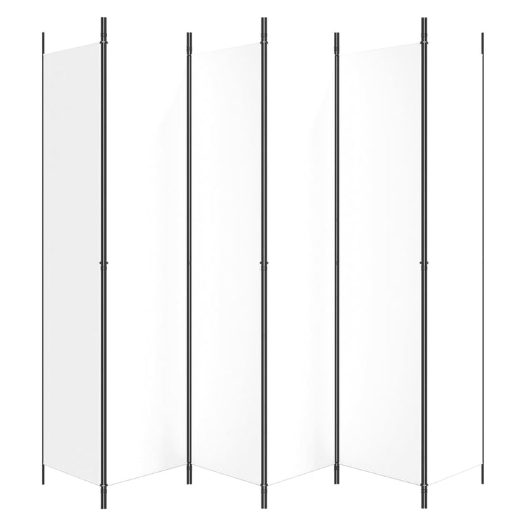 Kamerscherm met 6 panelen 300x220 cm stof wit