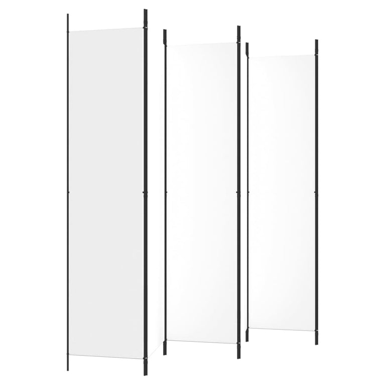 Kamerscherm met 6 panelen 300x220 cm stof wit