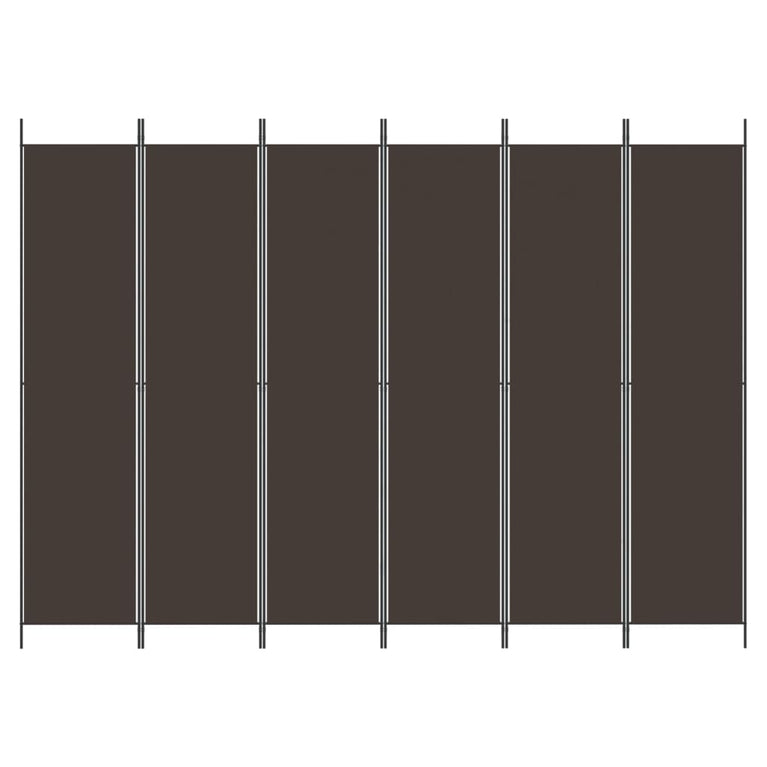 Kamerscherm met 6 panelen 300x220 cm stof bruin
