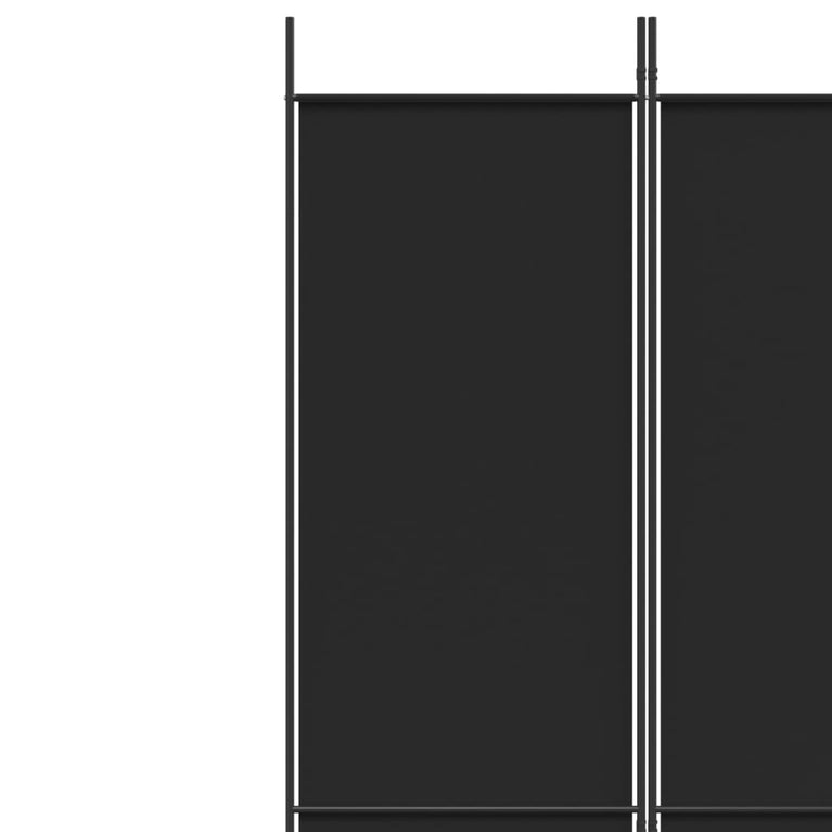 Kamerscherm met 6 panelen 300x220 cm stof zwart