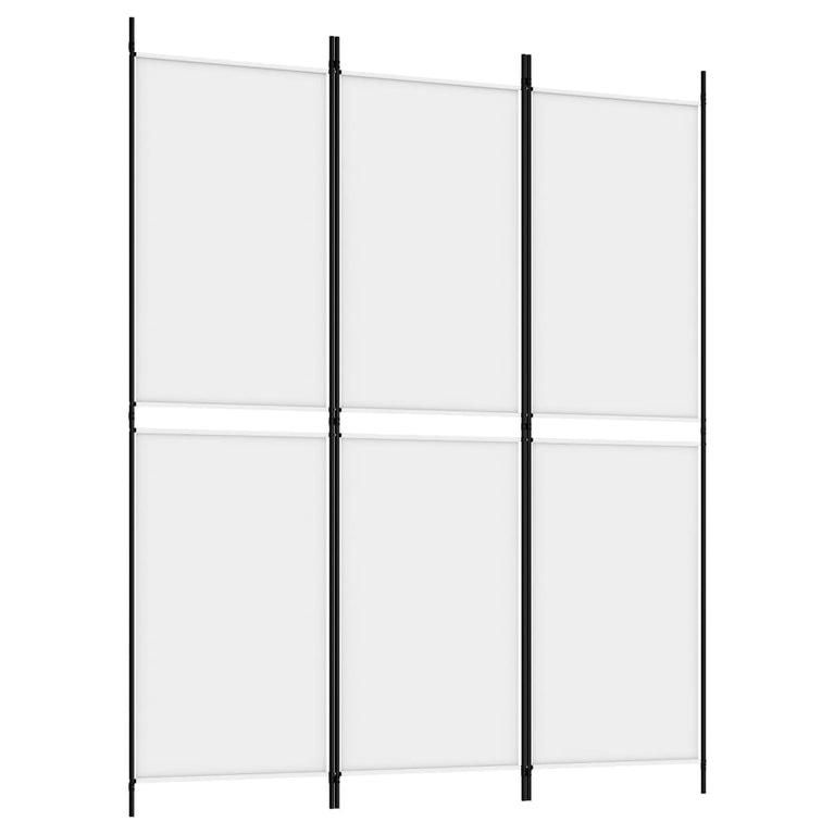 Kamerscherm met 3 panelen 150x180 cm stof wit