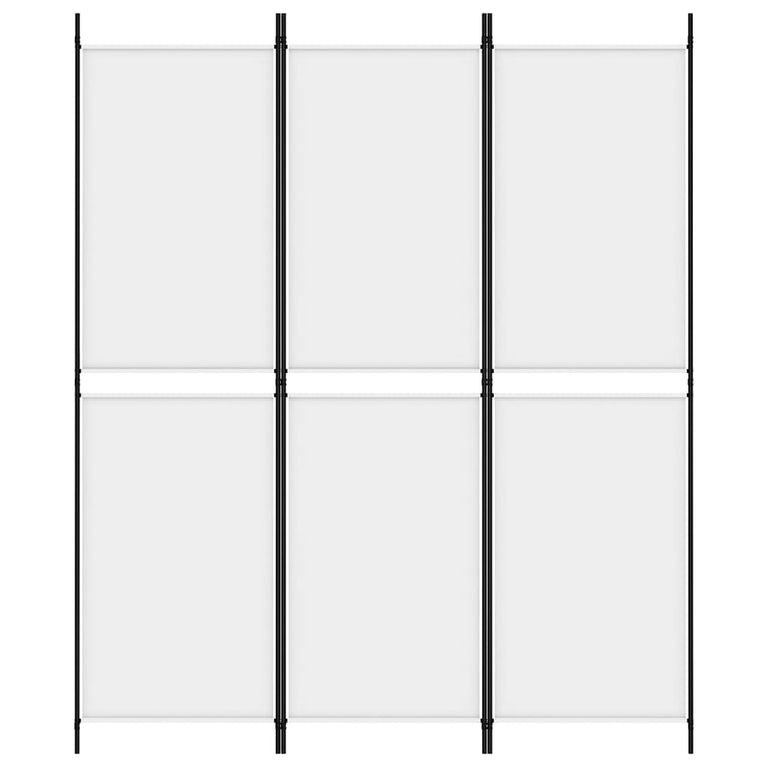 Kamerscherm met 3 panelen 150x180 cm stof wit