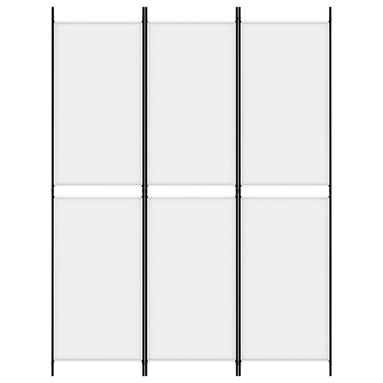 Kamerscherm met 3 panelen 150x200 cm stof wit