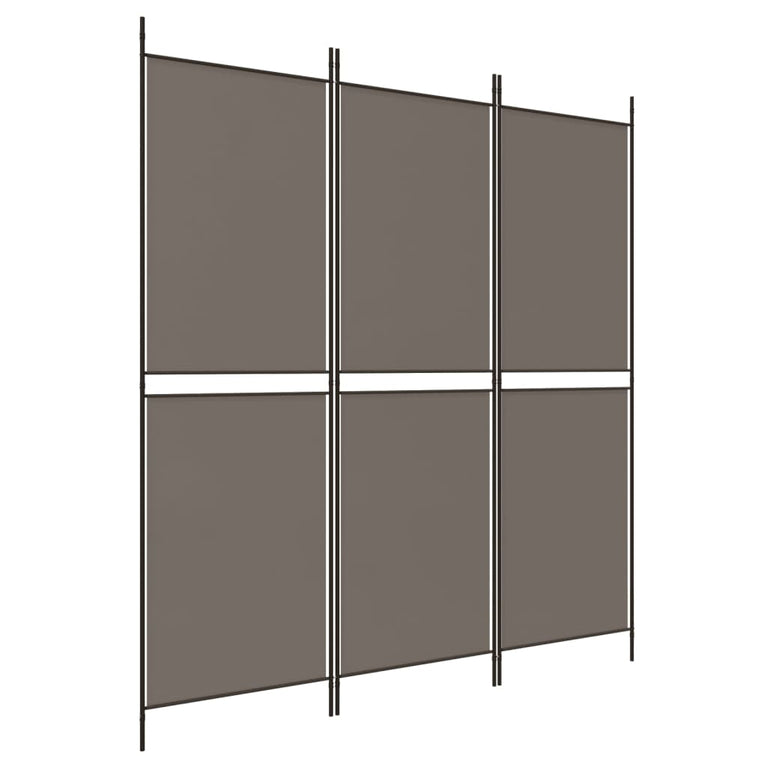 Kamerscherm met 3 panelen 150x220 cm stof antracietkleurig
