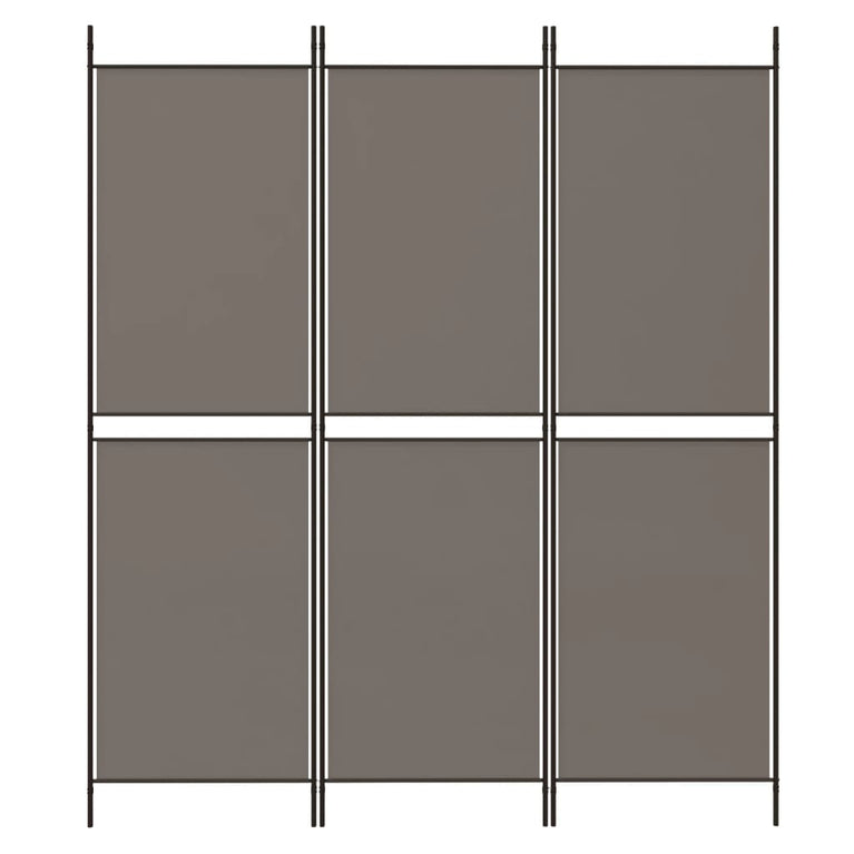 Kamerscherm met 3 panelen 150x220 cm stof antracietkleurig
