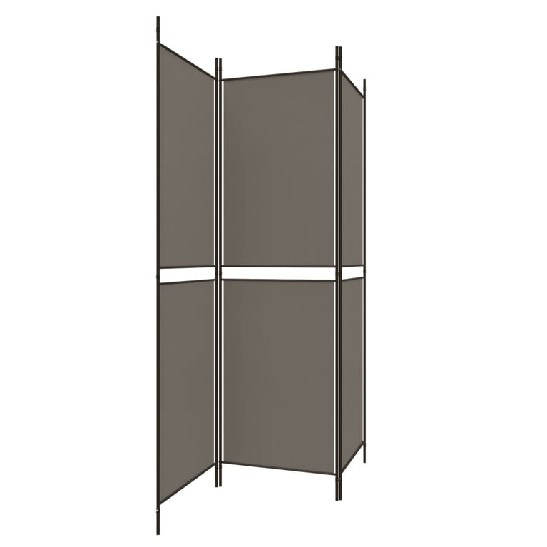 Kamerscherm met 3 panelen 150x220 cm stof antracietkleurig