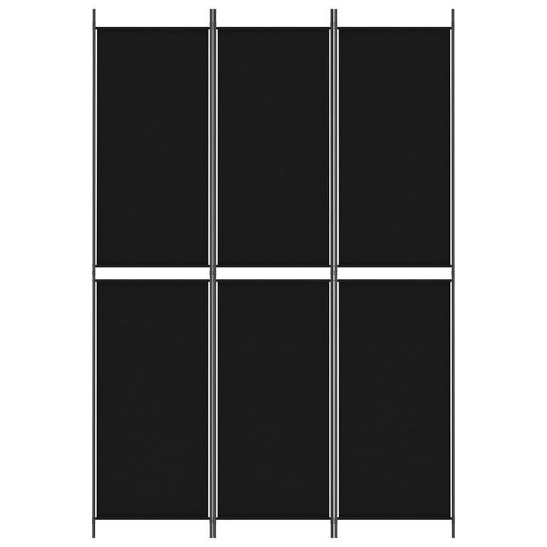 Kamerscherm met 3 panelen 150x220 cm stof zwart