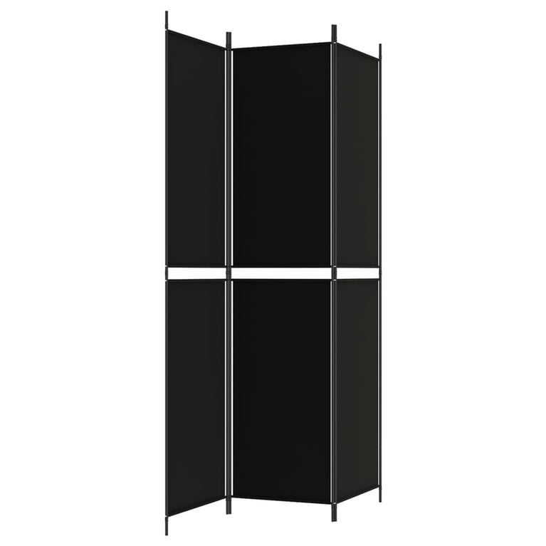 Kamerscherm met 3 panelen 150x220 cm stof zwart