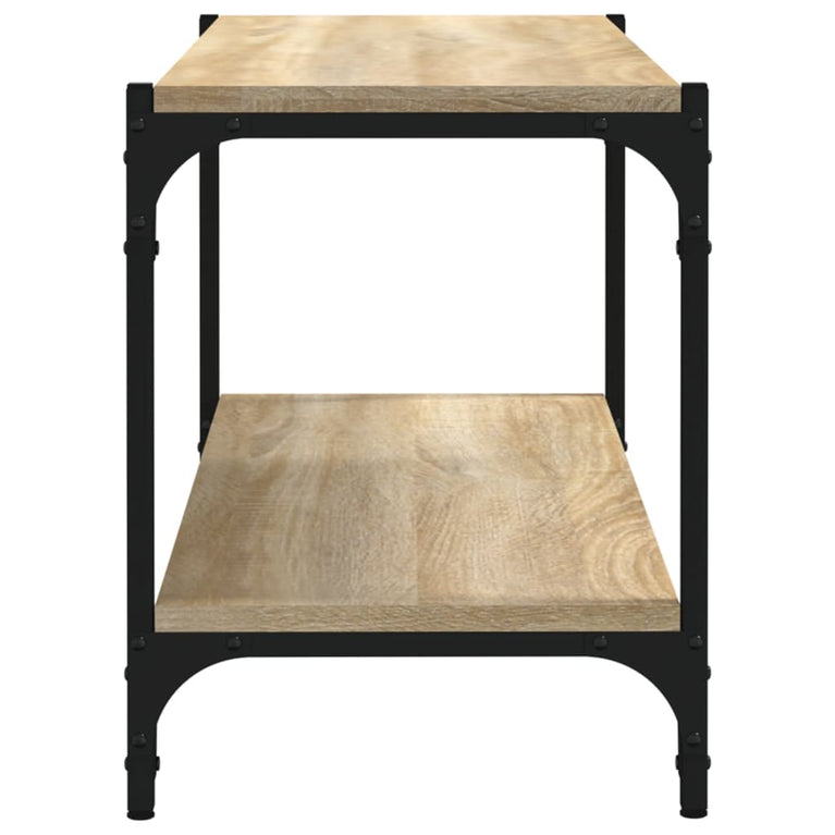 Tv-meubel 80x33x41 cm bewerkt hout en staal sonoma eikenkleurig