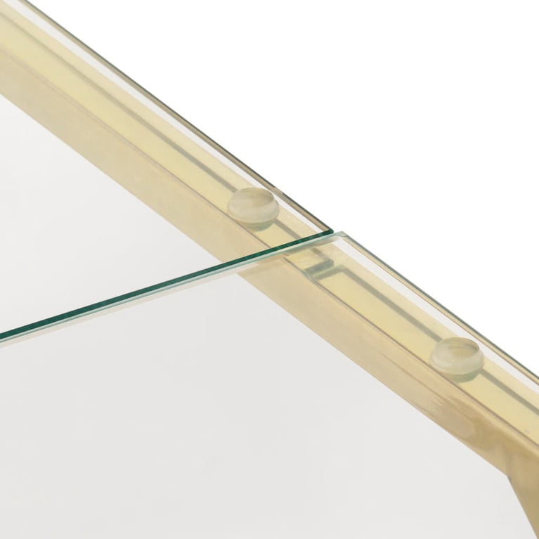 Salontafel roestvrijstaal en gehard glas goudkleurig