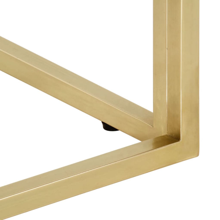 Salontafel roestvrijstaal en gehard glas goudkleurig