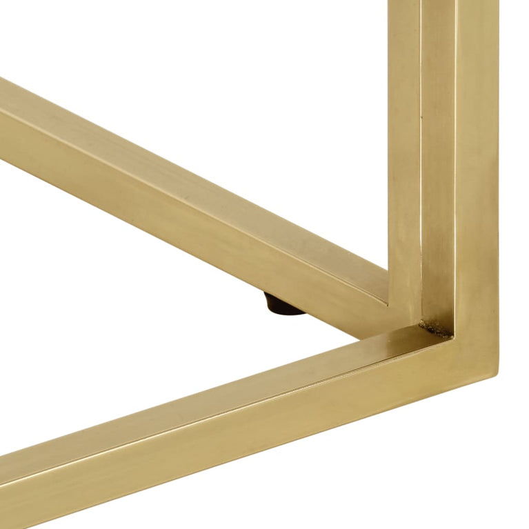 Salontafel roestvrijstaal en gehard glas goudkleurig