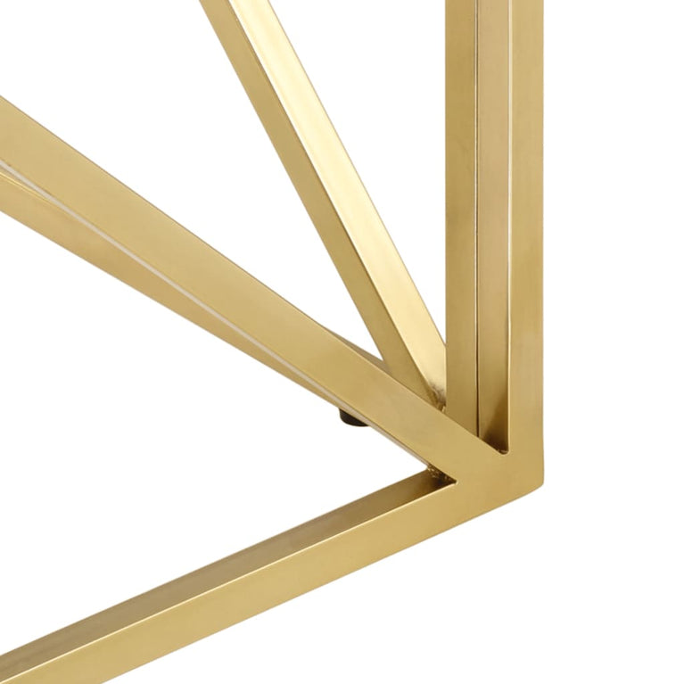 Salontafel roestvrijstaal en gehard glas goudkleurig