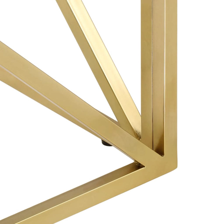Salontafel roestvrijstaal en gehard glas goudkleurig