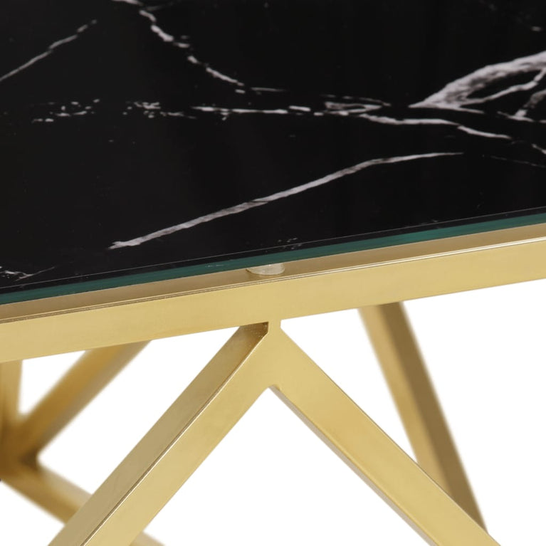 Salontafel roestvrijstaal en gehard glas goudkleurig