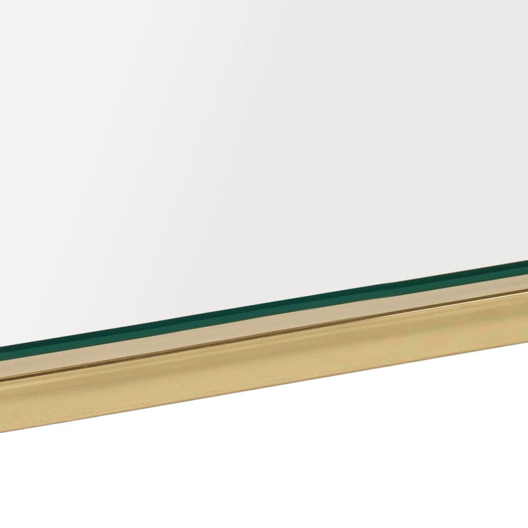 Salontafel roestvrijstaal en gehard glas goudkleurig
