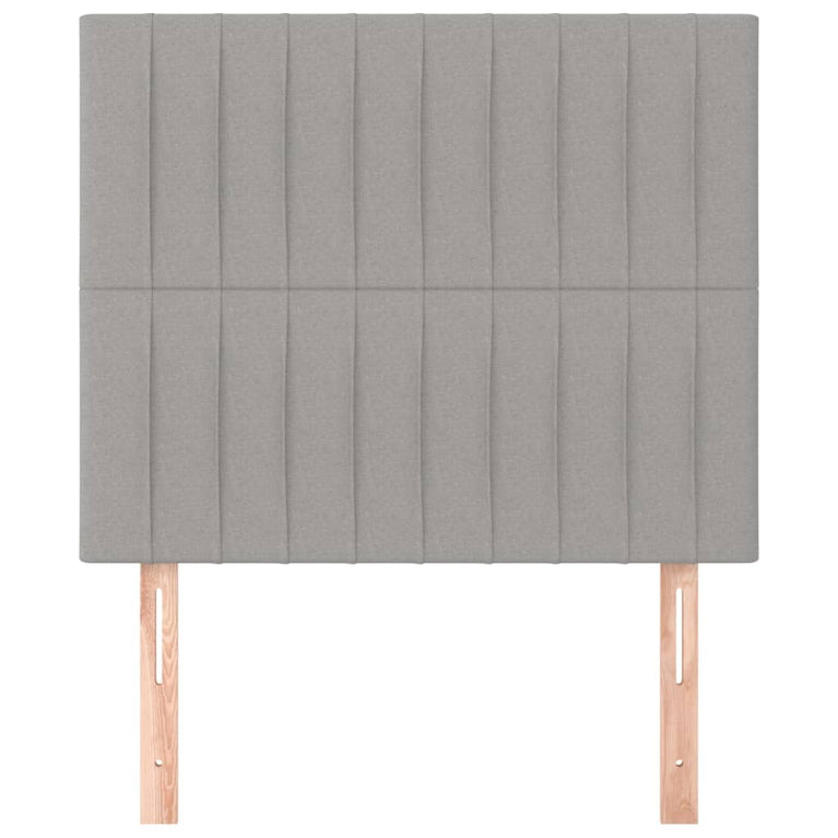 Hoofdborden 2 st 80x5x78/88 cm stof lichtgrijs