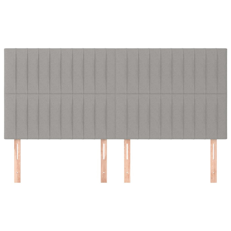 Hoofdborden 4 st 80x5x78/88 cm stof lichtgrijs