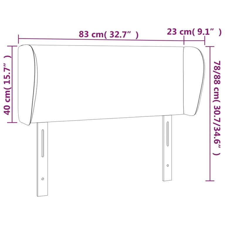 Hoofdbord met randen 83x23x78/88 cm stof taupe