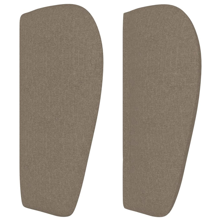 Hoofdbord met randen 203x23x78/88 cm stof taupe