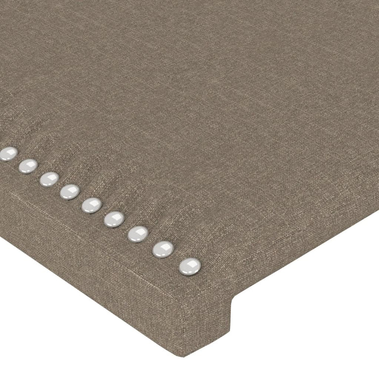 Hoofdbord met randen 203x23x78/88 cm stof taupe