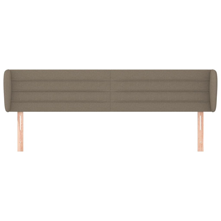 Hoofdbord met randen 203x23x78/88 cm stof taupe