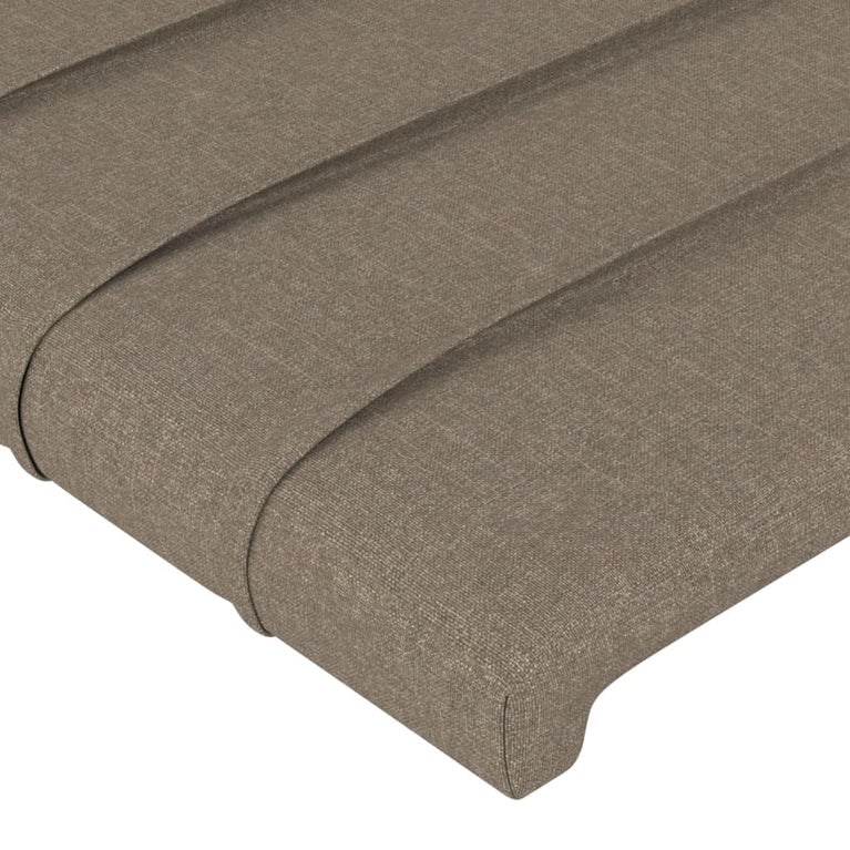 Hoofdbord met randen 203x23x78/88 cm stof taupe