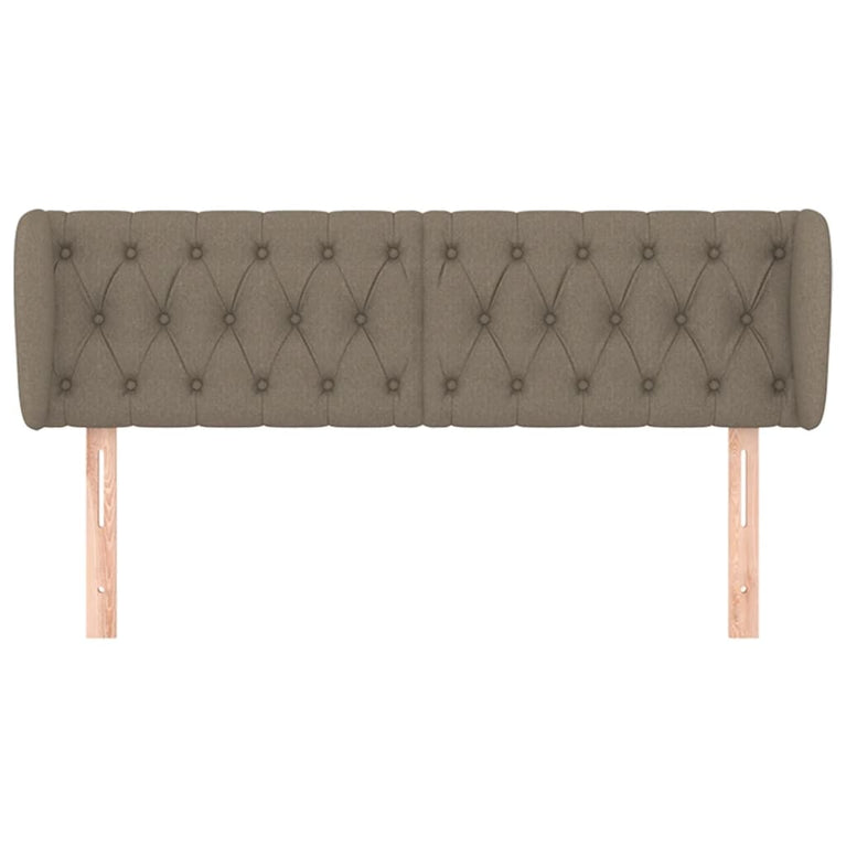 Hoofdbord met randen 147x23x78/88 cm stof taupe