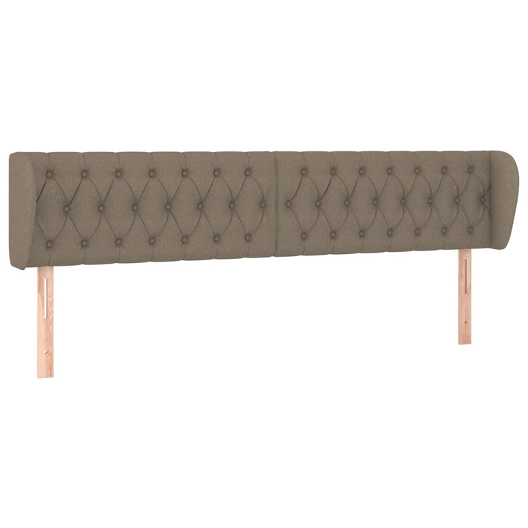 Hoofdbord met randen 183x23x78/88 cm stof taupe