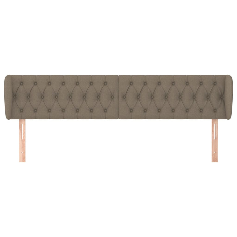 Hoofdbord met randen 183x23x78/88 cm stof taupe