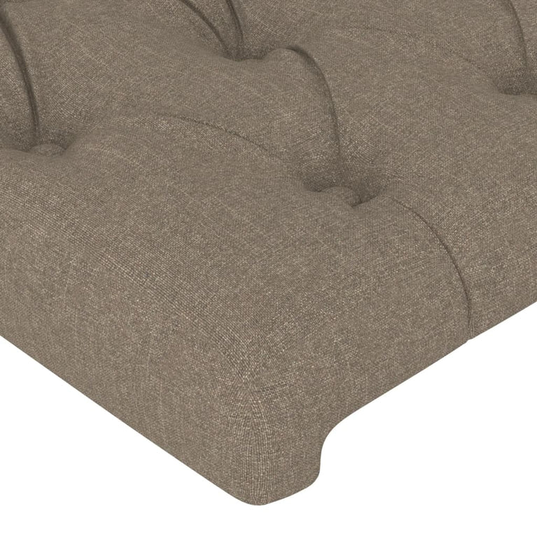 Hoofdbord met randen 183x23x78/88 cm stof taupe