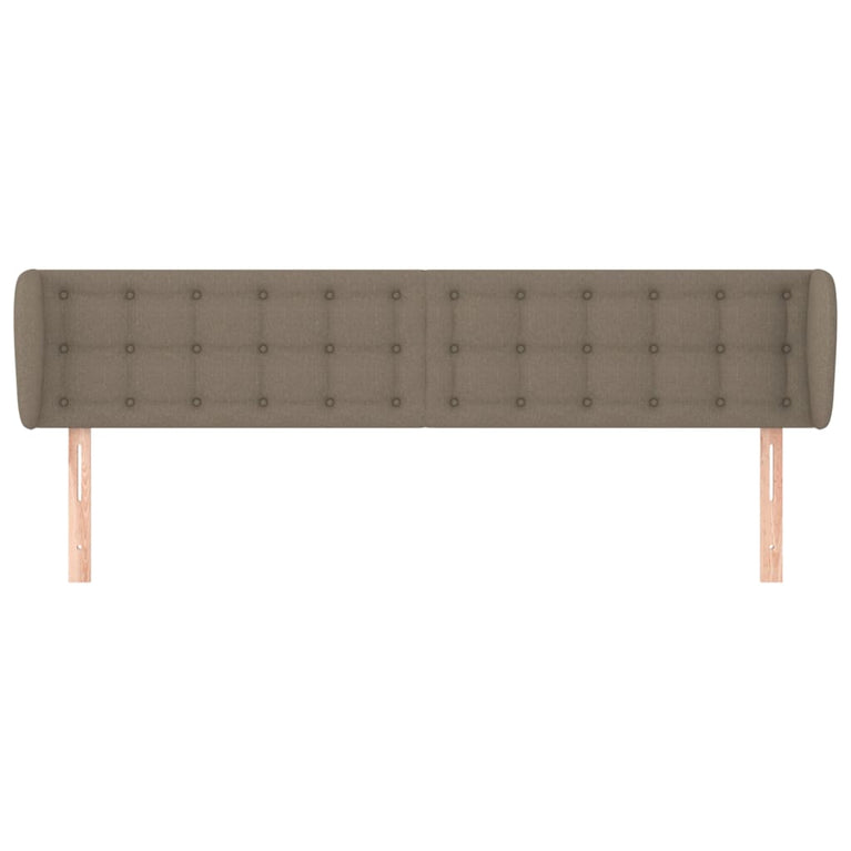 Hoofdbord met randen 203x23x78/88 cm stof taupe