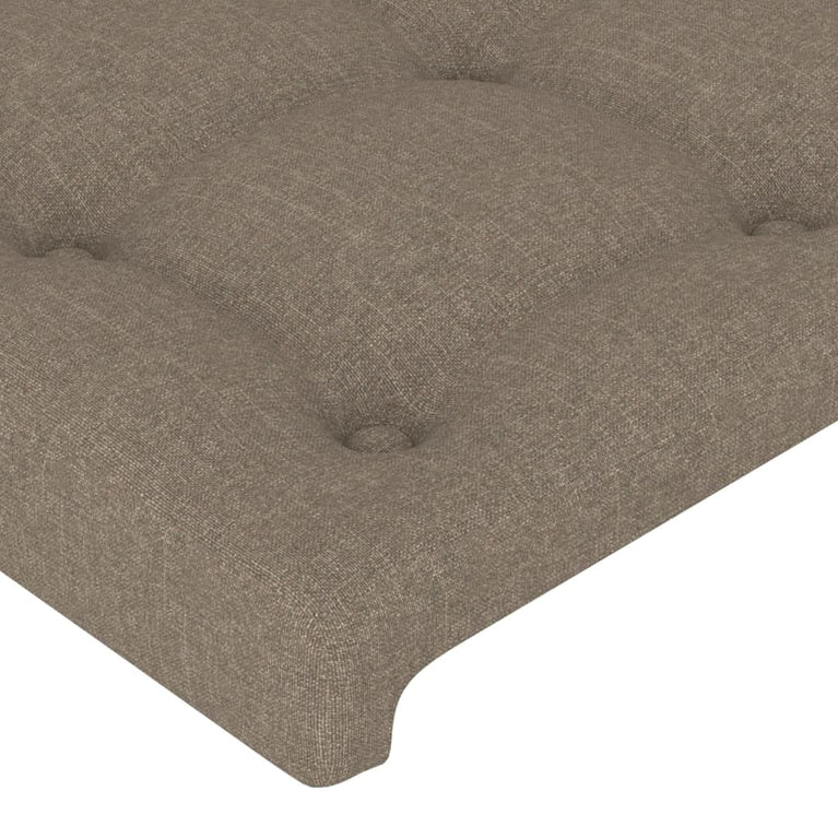 Hoofdbord met randen 203x23x78/88 cm stof taupe