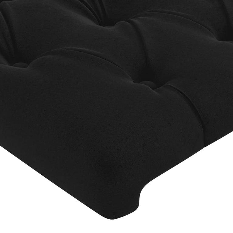 Hoofdbord met randen 163x16x78/88 cm fluweel zwart