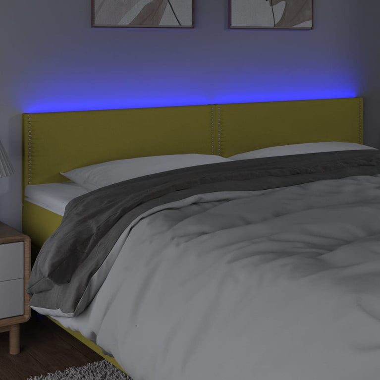 Hoofdbord LED 160x5x78/88 cm stof groen
