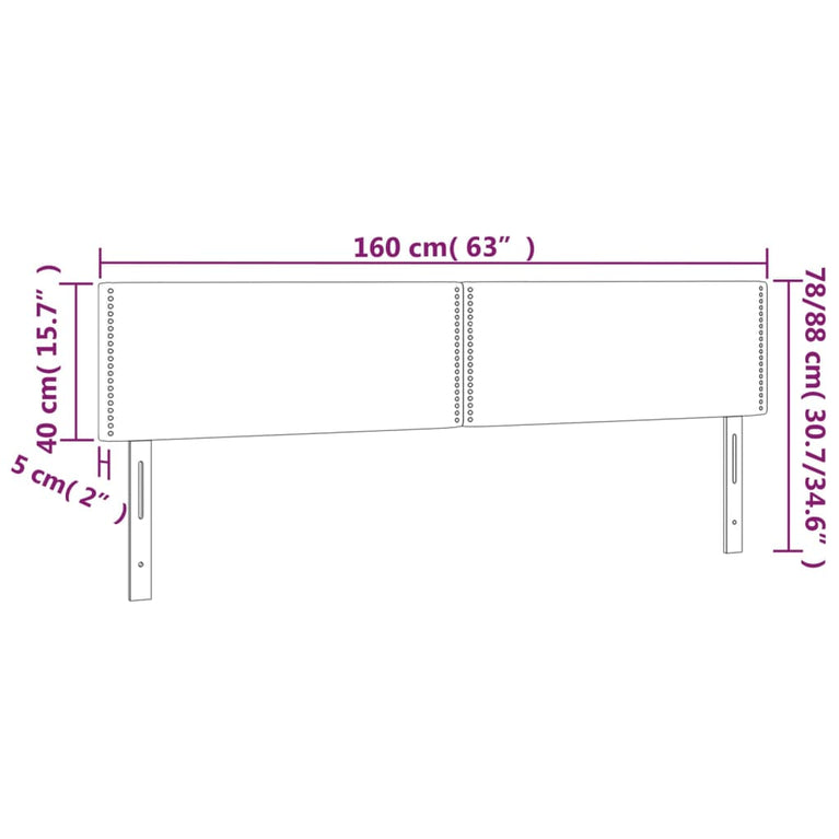 Hoofdbord LED 160x5x78/88 cm stof groen