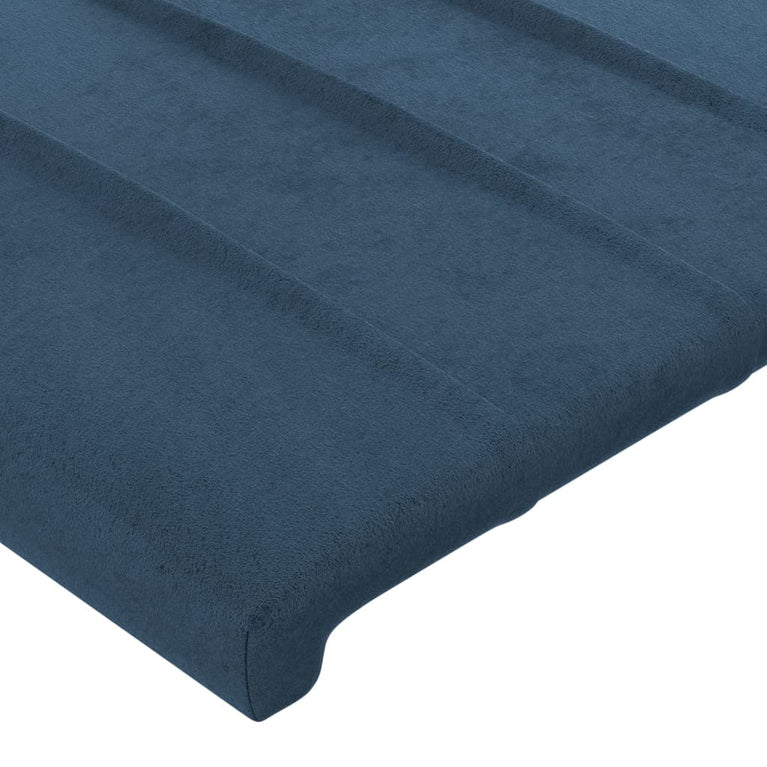 Hoofdbord LED 180x5x118/128 cm fluweel donkerblauw