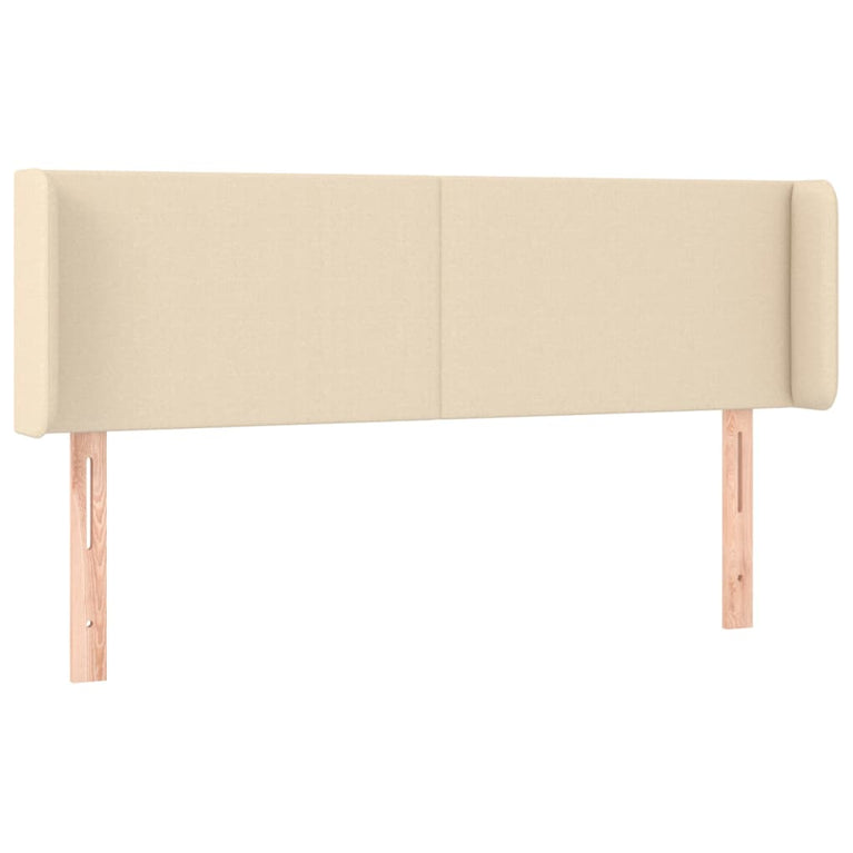 Hoofdbord LED 147x16x78/88 cm stof crèmekleurig