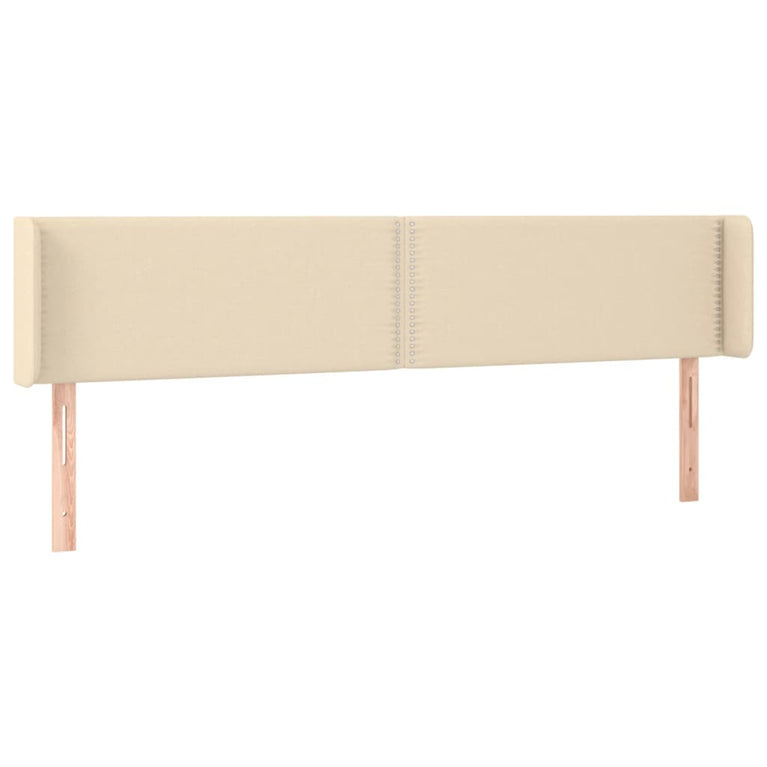 Hoofdbord LED 163x16x78/88 cm stof crèmekleurig