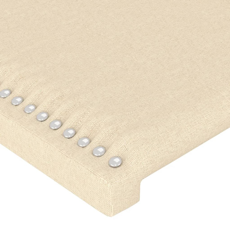 Hoofdbord LED 163x16x78/88 cm stof crèmekleurig
