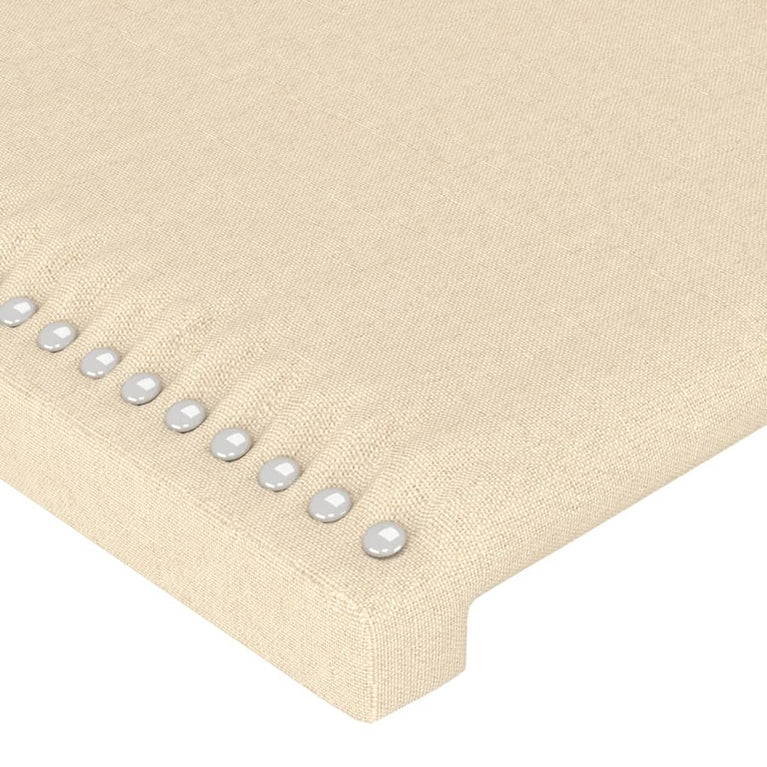 Hoofdbord LED 183x16x78/88 cm stof crèmekleurig