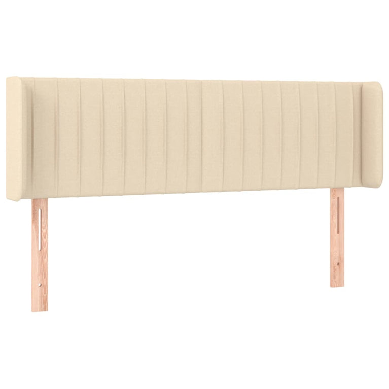 Hoofdbord LED 147x16x78/88 cm stof crèmekleurig