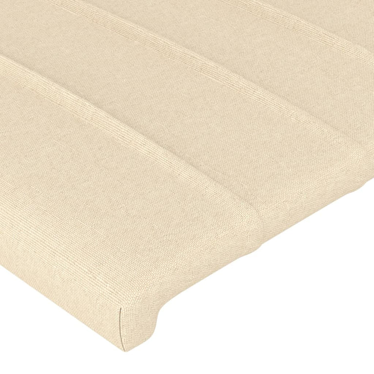 Hoofdbord LED 147x16x78/88 cm stof crèmekleurig