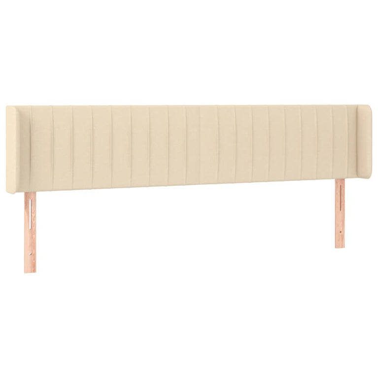 Hoofdbord LED 183x16x78/88 cm stof crèmekleurig