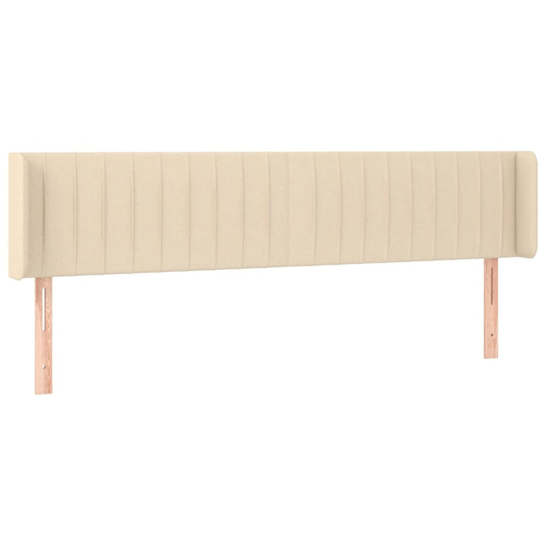 Hoofdbord LED 203x16x78/88 cm stof crèmekleurig