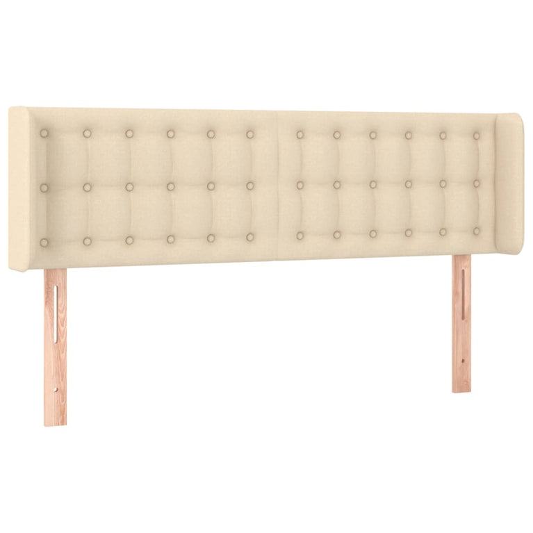 Hoofdbord LED 147x16x78/88 cm stof crèmekleurig