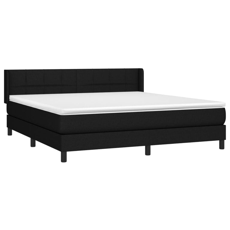 Boxspring met matras stof zwart 160x200 cm