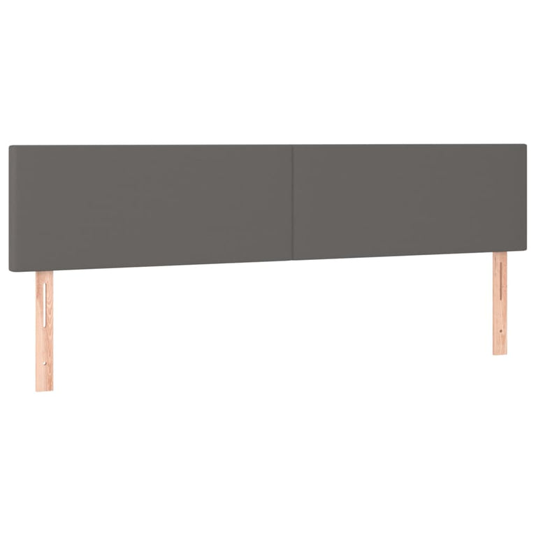 Boxspring met matras kunstleer grijs 160x200 cm