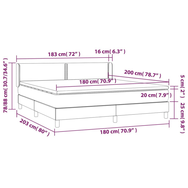 Boxspring met matras kunstleer cappuccinokleurig 180x200 cm
