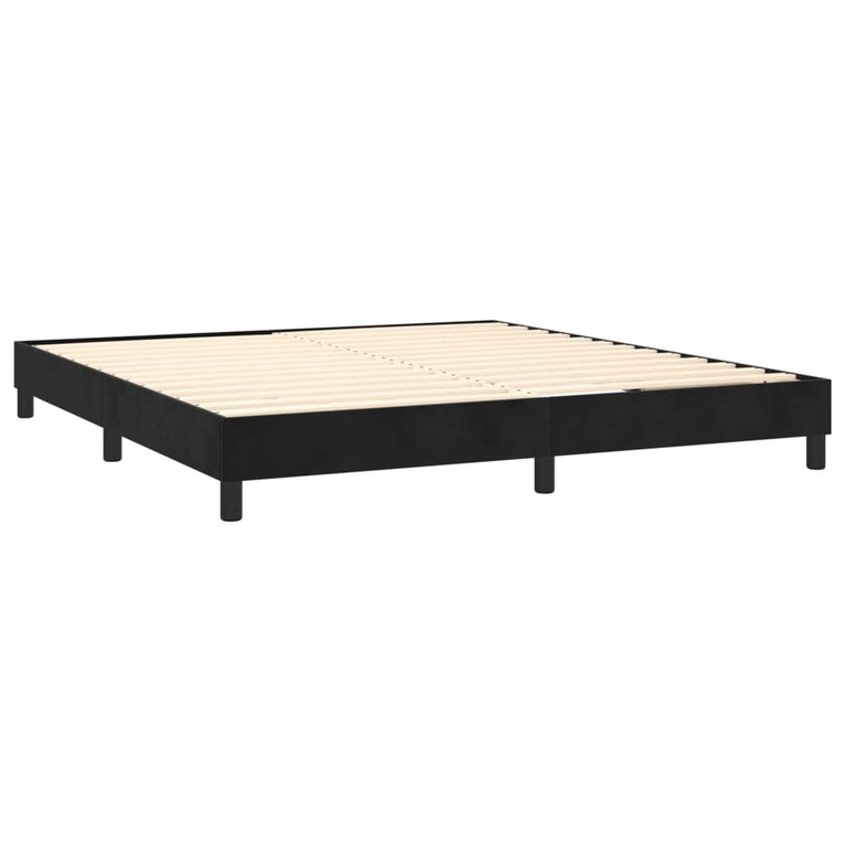 Boxspring met matras fluweel zwart 160x200 cm